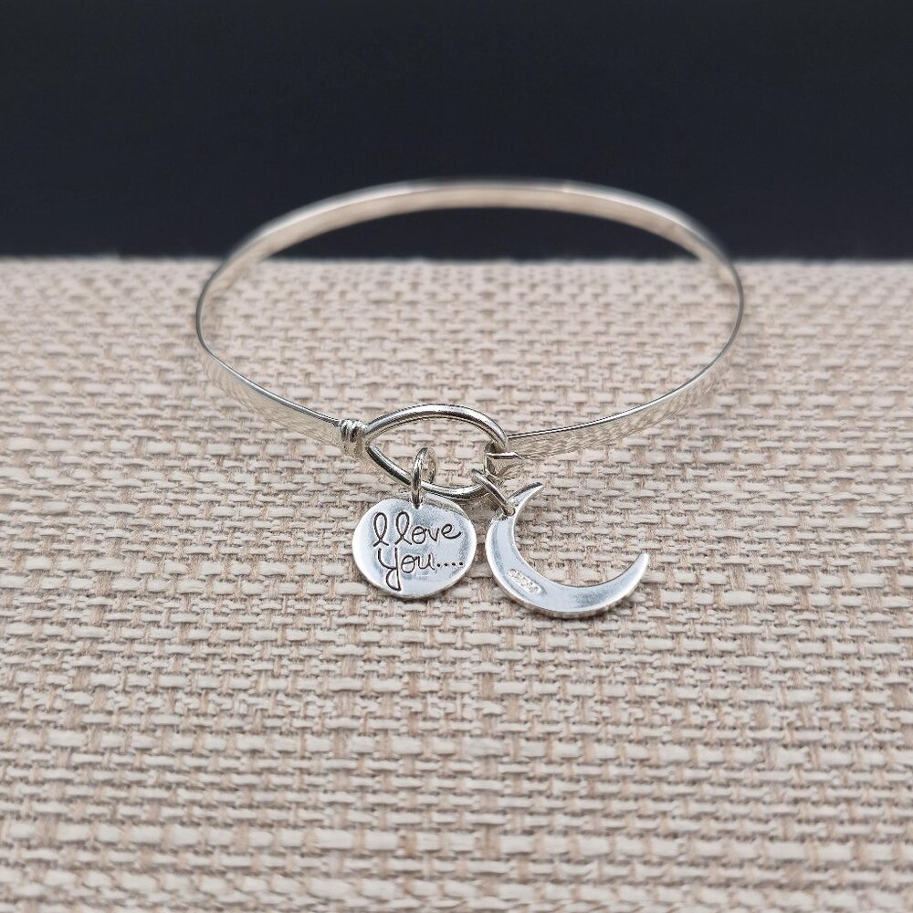 7 Inch Sterling Silver Love You To The Moon And Back Bracelet B938